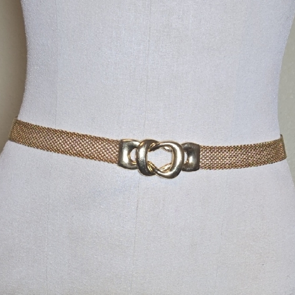 Vintage Accessory Accent NYC Gold Mesh Chain Belt w/ StateElegant Gold Mesh Belt